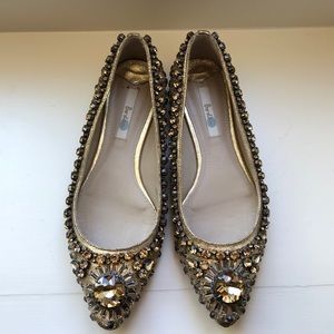 Boden gold jeweled flats